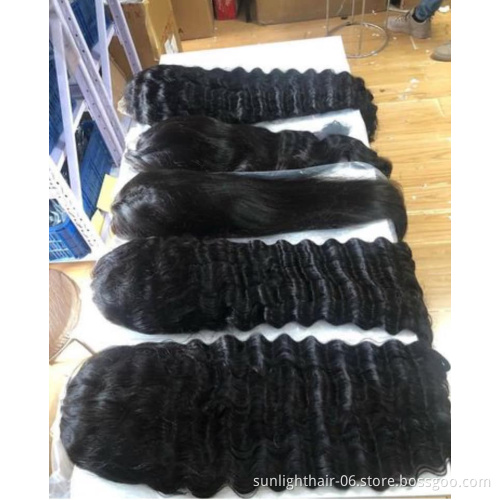 Wholesale Indian brazilian unprocessed Human Hair custom wig boxes with logo Water Wave curly 10a grade hair loose deep wave wig